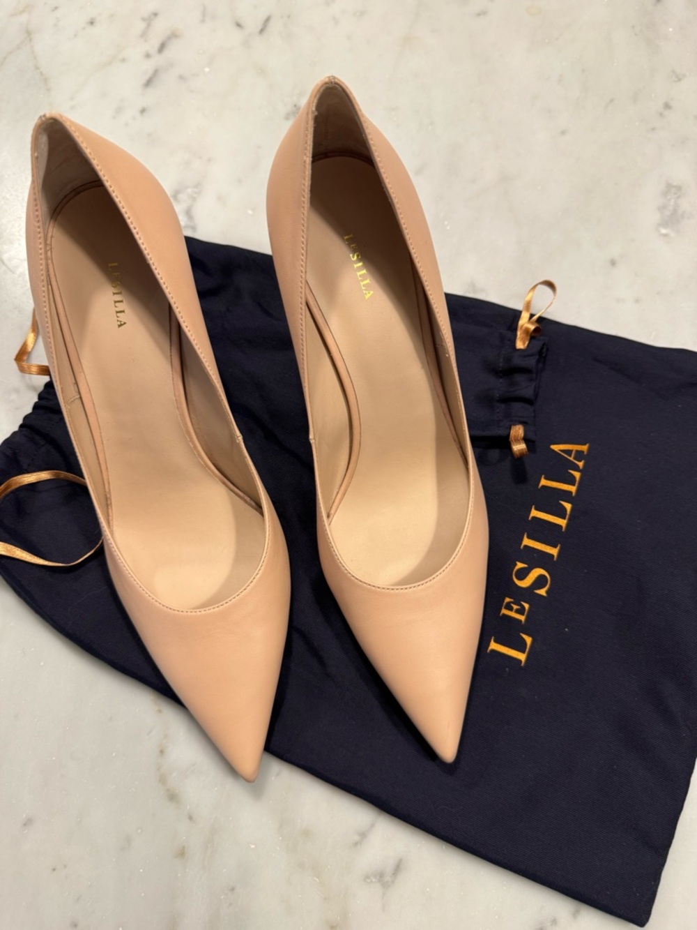 Nude Pointed Leather Pumps